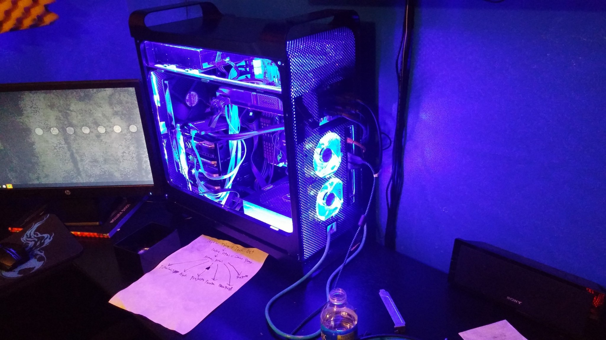 Desk Setup with Custom PC